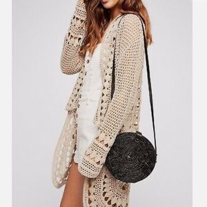 Free People Harmony Crochet Long Cardi - Large